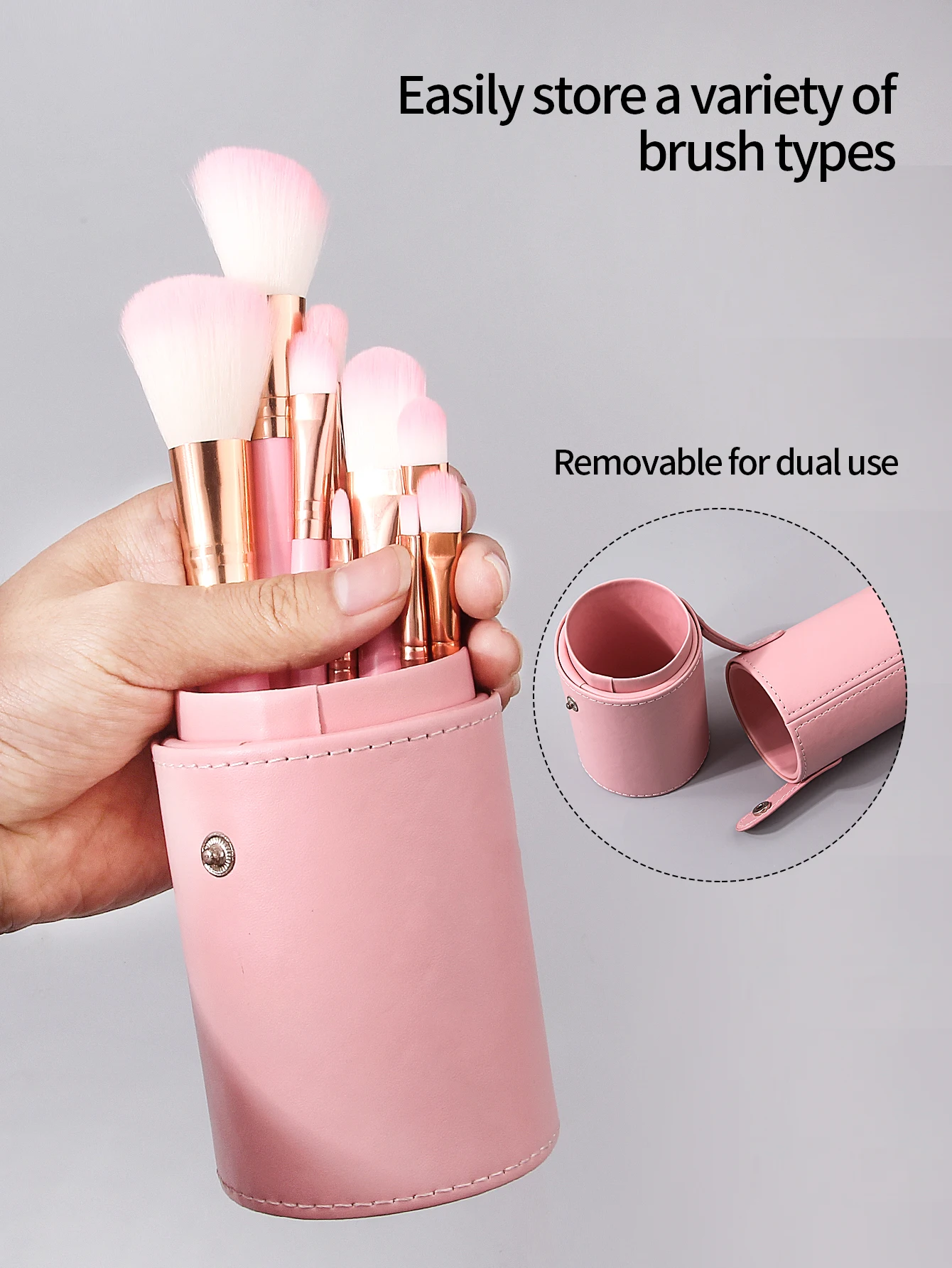 Juego de brochas de maquillaje multifuncionales de 12 Uds + 1 cubo de almacenamiento cubierto de gran capacidad, herramientas de belleza profesionales para principiantes
