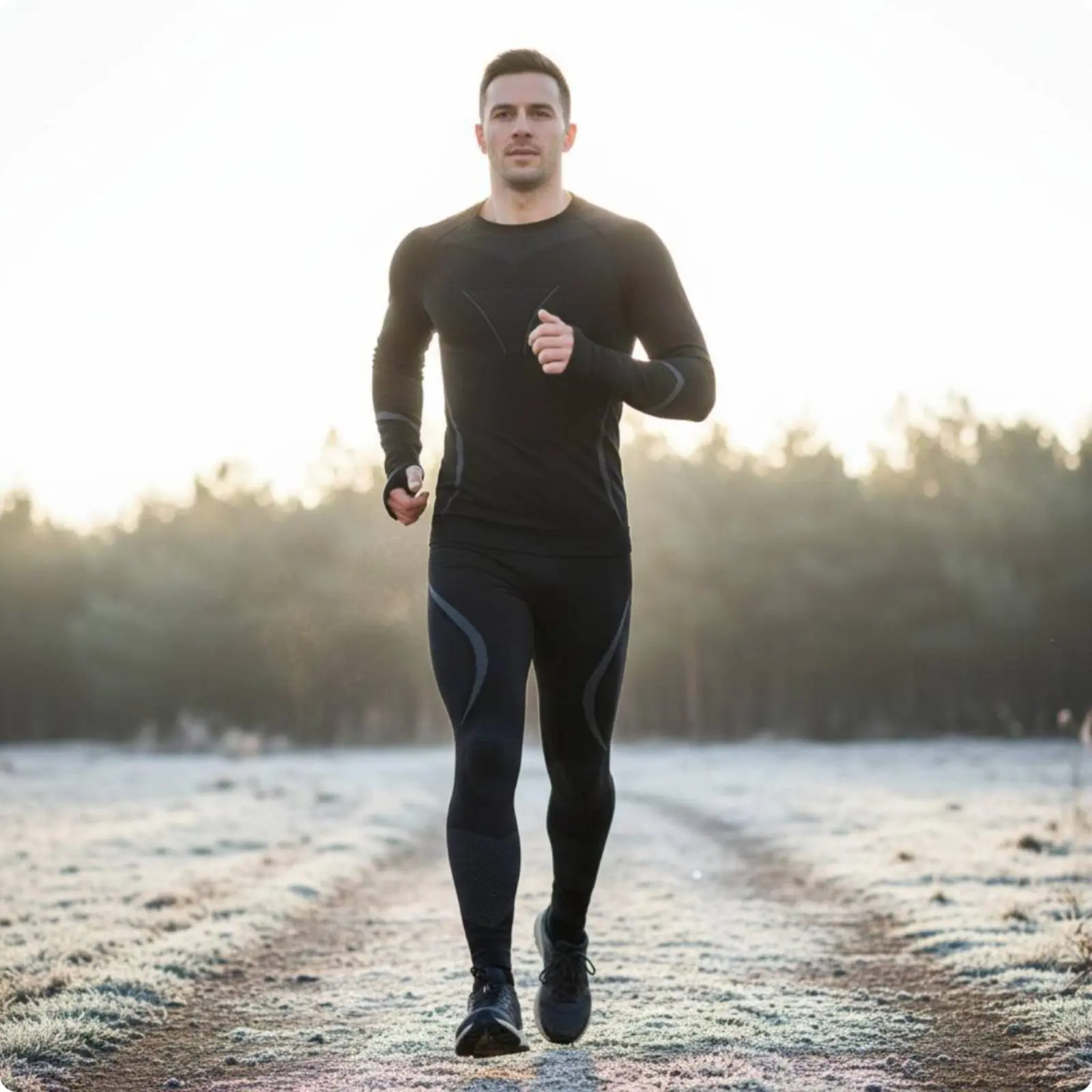 Ski Base Layer Set Moisture Wicking Thermal Base Layer Set Seamless Compression Underwear Lightweight Sportswear for Hiking