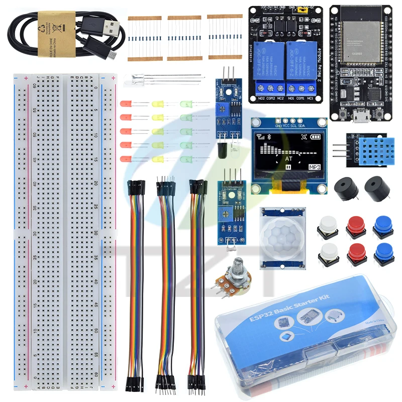 TZT Basic Starter Kit for ESP32 ESP-32S WIFI Development Board for Arduino Project Learning Kit with Tutorials ESP32 Kit