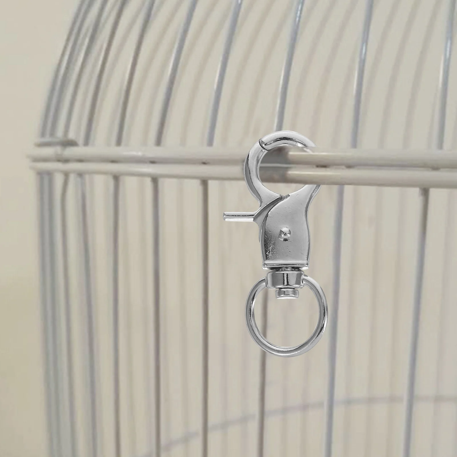 

5pcs Parrot Cage Door Lock Buckle Bird Cages Safety Snap Hooks Heavy Duty Stainless Steel Swivel Spring Buckles Pet Bird Cage