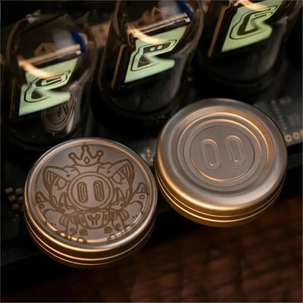 

YEDC Pig Coin Stainless Steel 2.0 Haptic Coin&Ratchet Metal Magnetic Decompression Push Slider EDC Fingertip Gyro