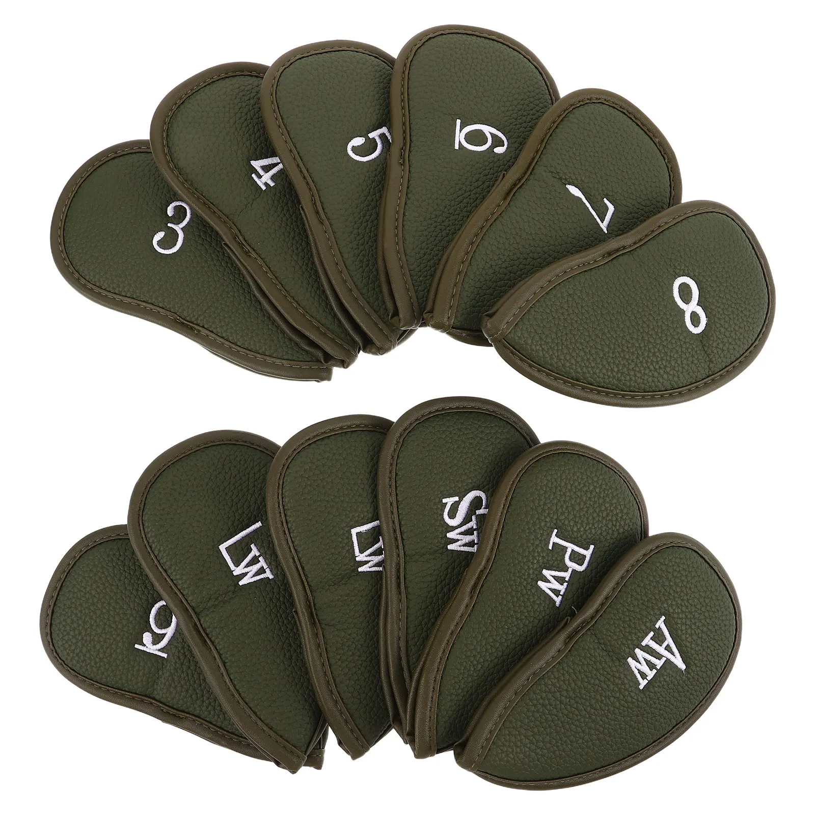 

12pcs Head Covers For Covers Fake Iron Protectors Waterproof PU Golf Iron Sleeves Reusable Golf Equipment