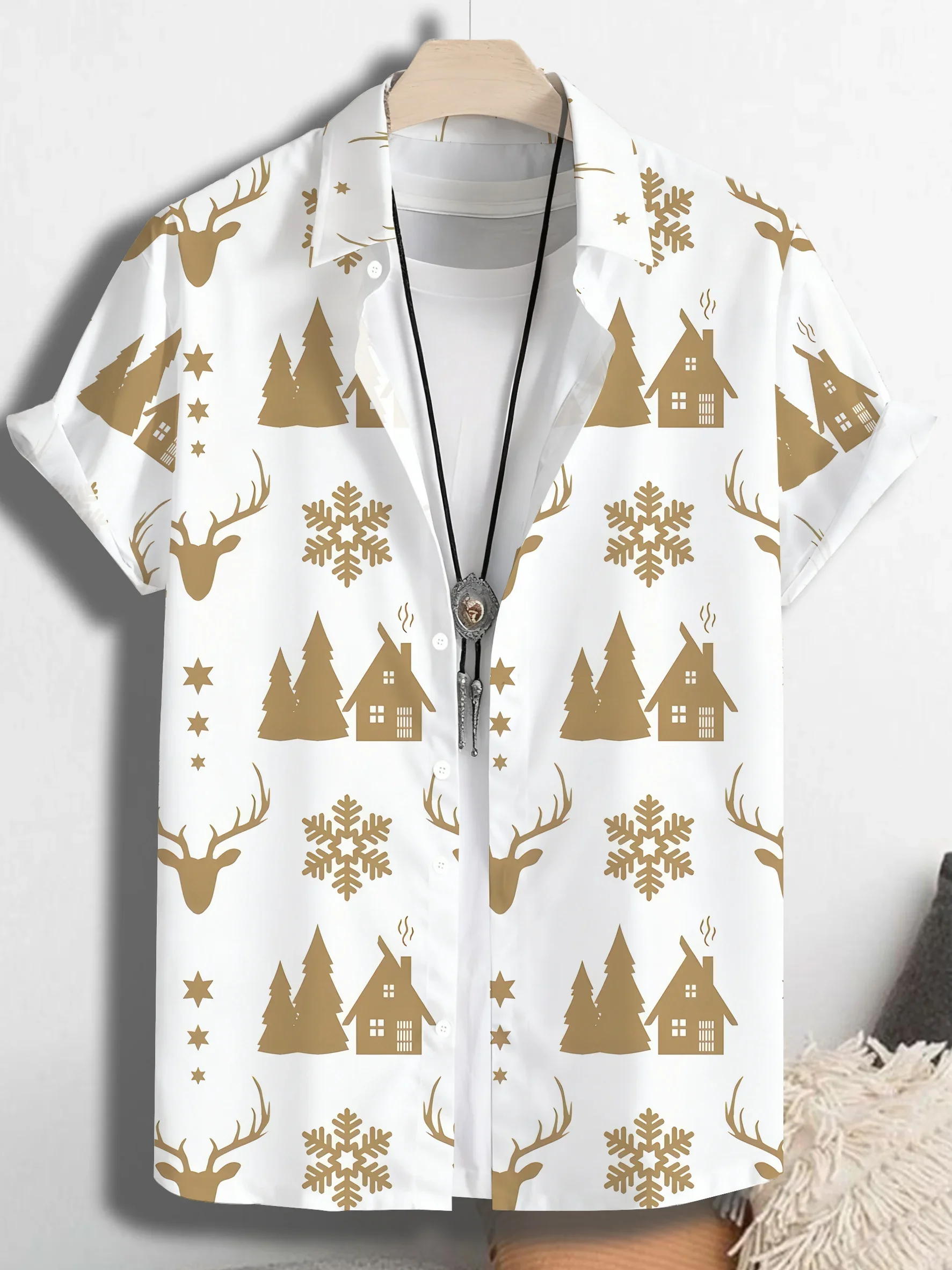 Men's Lightweight Hawaiian Shirt Summer Casual Man Short Sleeve Fashion Print Breathable Beach Holiday Party Outfit Shirts