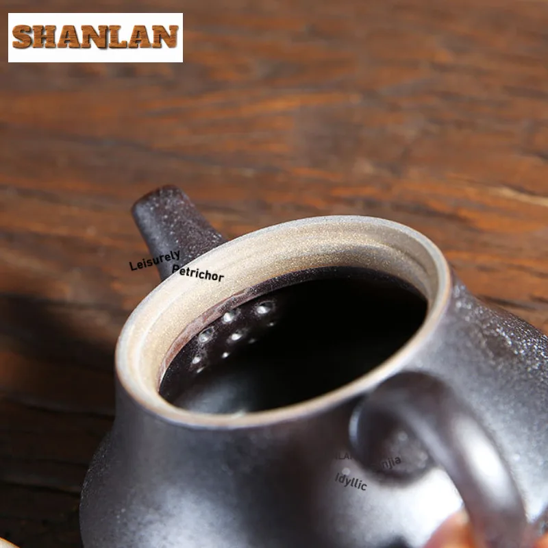 180 مللي إبريق الشاي الفخار الأسود الياباني خمر الشاي Infuser وعاء صنع الشاي غلاية مع فلتر شاي بوير حفل لوازم الديكور #5