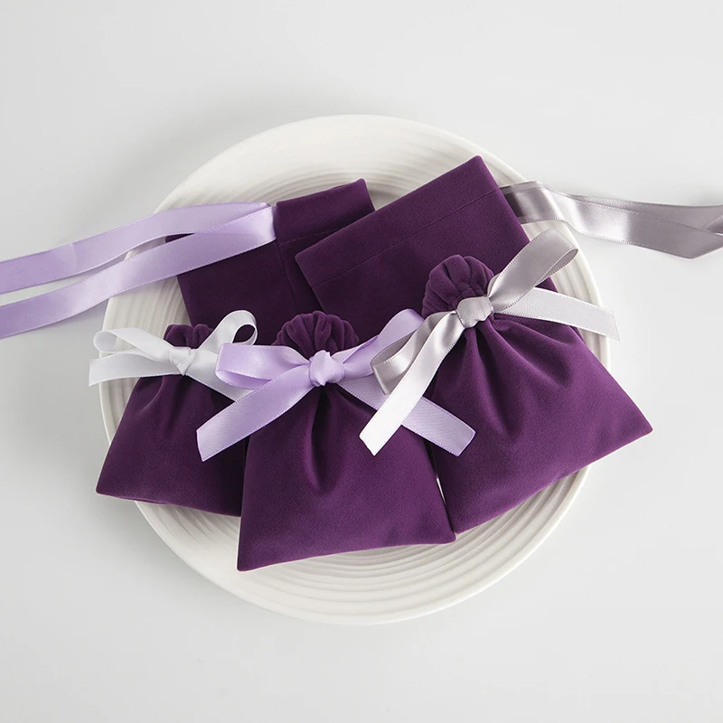 

10 шт. бархатных мешочков на шнурке для хранения украшений, подарков, конфет, ожерелий и сережек для свадеб и вечеринок