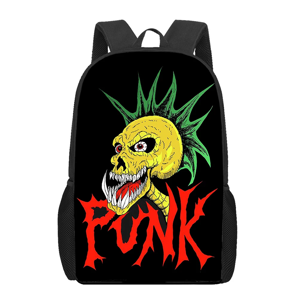 Tas ransel anak laki-laki dan perempuan, tas punggung anak motif 3D gaya Punk Rock, tas sekolah pelajar, tas ransel Laptop, hadiah