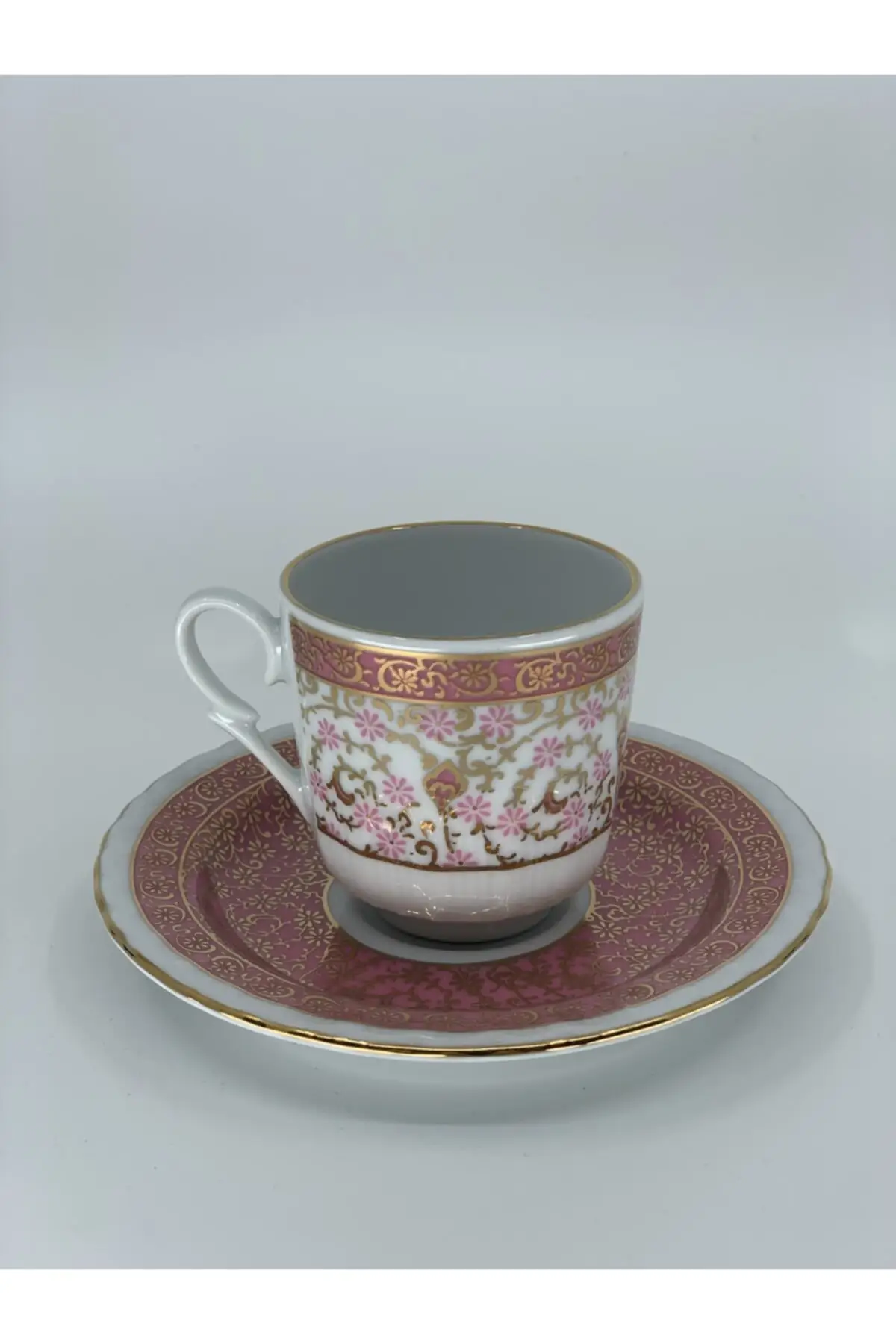 

DOLBOVI Gift Copper Cezveli Porcelain 2'li Turkish coffee cup Pad handmade espresso cup