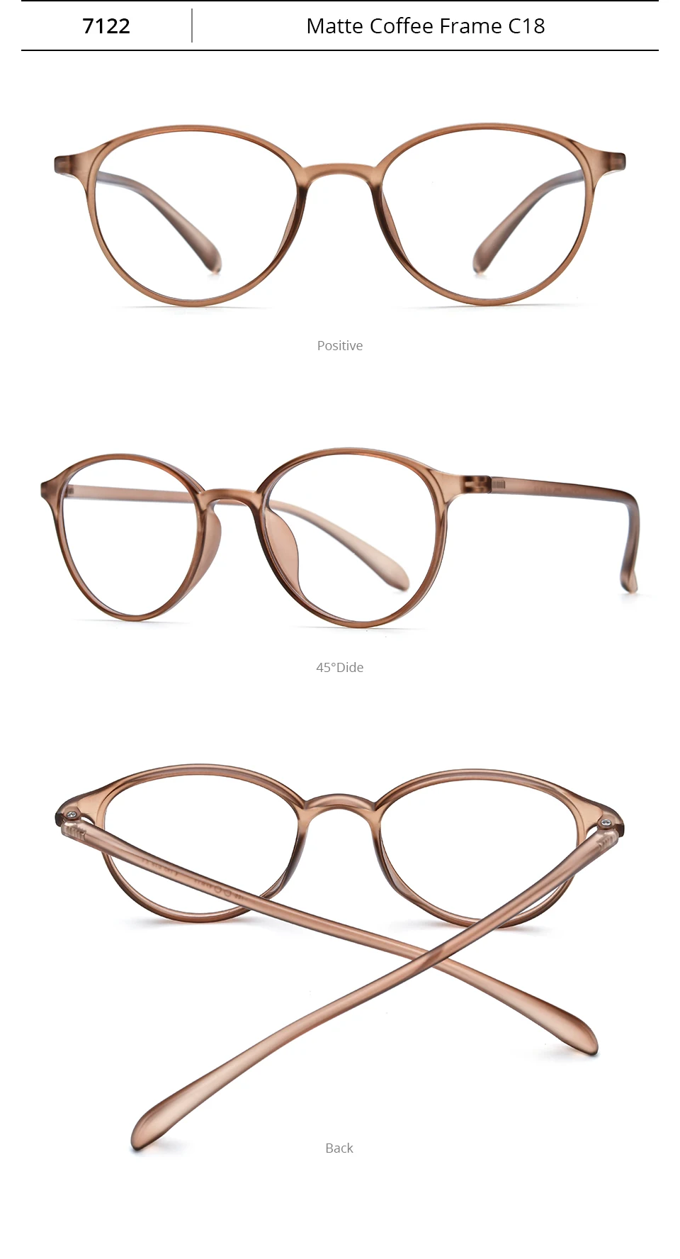 NIANZHEN TR90 Brillengestell, Damen, ovales Design, Markenbrille, Herren, ultraleicht, Retro-Vintage-Brille, 7122 – Detail 9