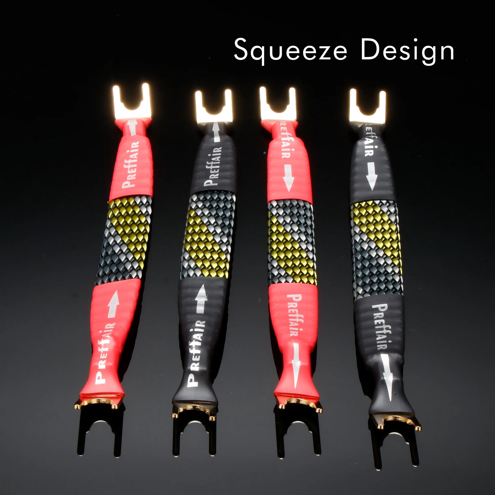 20cm OCC Speaker Jumper Cables Speaker Cable 11AWG Bridge Bi-Wire Speaker with Gold Plated Jumper Plates, Audiophile Flexible