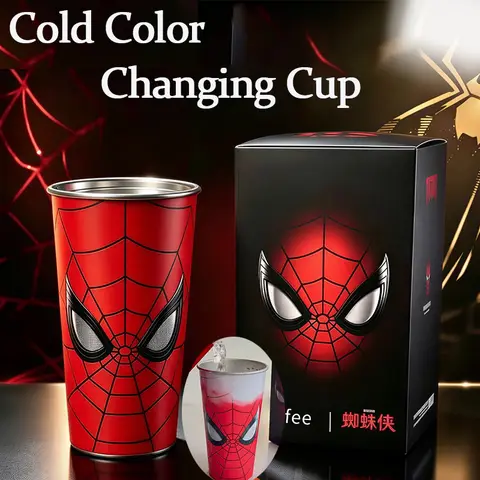 Spider-Man Cold Color Changing Coffee Mug Glow In The Dark Gradient Ice Temperature Sensitive Movie Merchandise Novelty Gift