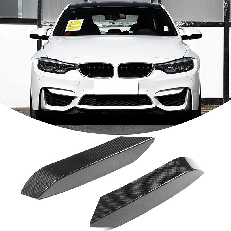 Real carbon fiber front bumper side splitter spoiler for BMW F80 M3 F82 F83 M4 2015-2019-A53R Car Decoration Accessories