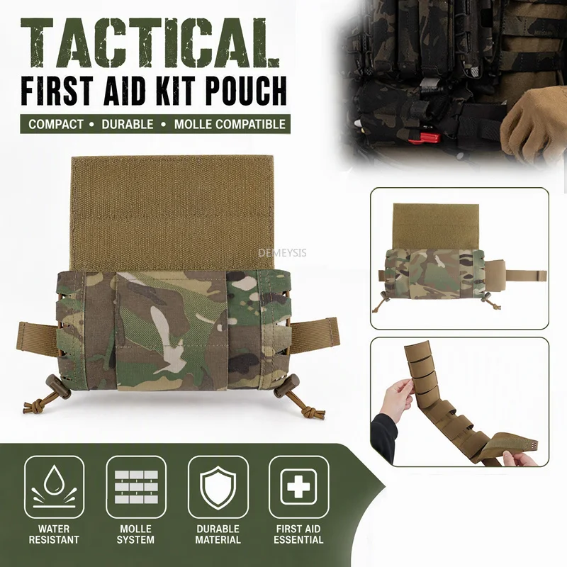 Airsoft Compact Trauma Pouch Tactical CS Split Quick Rapid First Aid Kit Outdoor Hunting Belts Plate Carrier Medical Bag