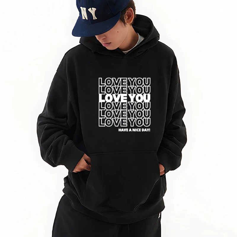 

Romantic Harajuku Love You printe Hoodie Men women Autumn Winter Long sleeve Fleece pullover Casual streetwear Sweatshirt Unisex