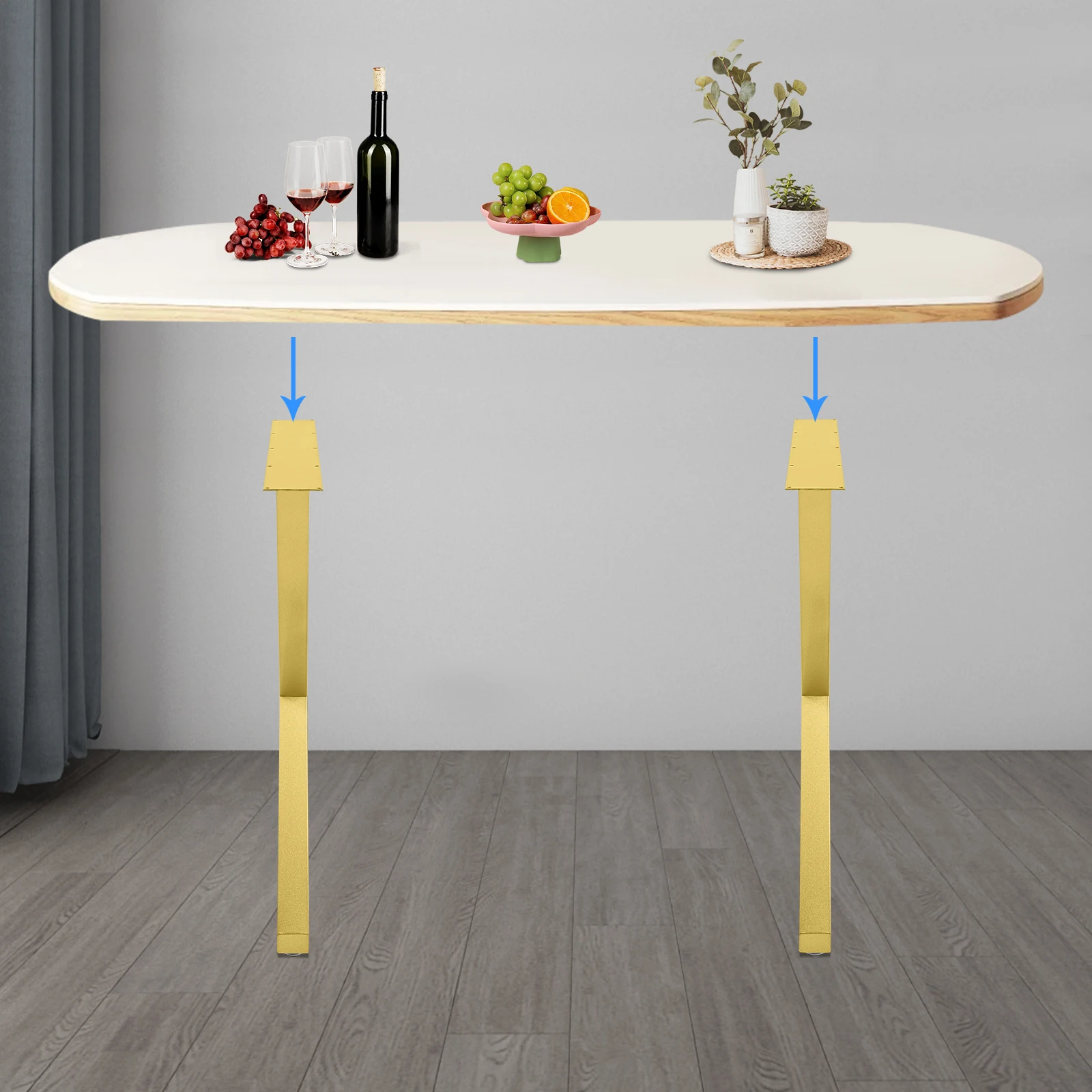 

2Pcs 28-Inch Upgraded 3-Tier K-Shape Metal Table Legs Desk Leg, Industrial Modern Heavy Duty Gold Metal Legs for Table