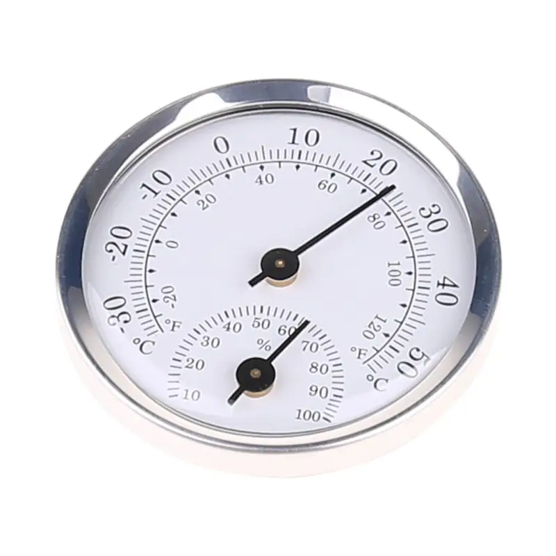 58mm Mini Indoor Outdoor Thermometer Hygrometer 2 in 1 Temperature Humidity Gauge Analog Hygrometer No Battery Required -30~50℃