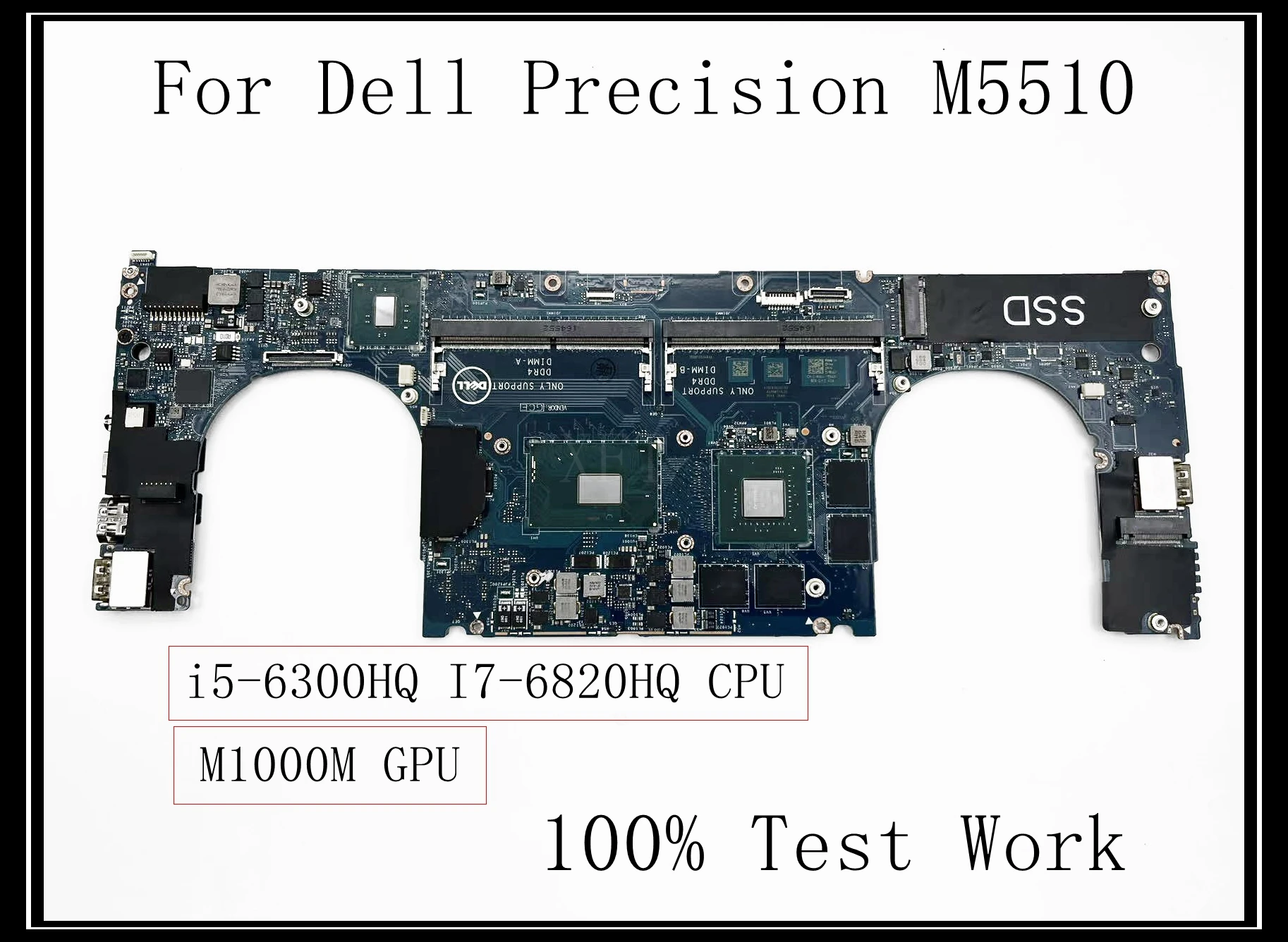 For Dell Precision M5510 Laptop Motherboard LA-C361P DDR4 With i5-6300HQ I7-6820HQ CPU M1000M GPU 100% Test Work