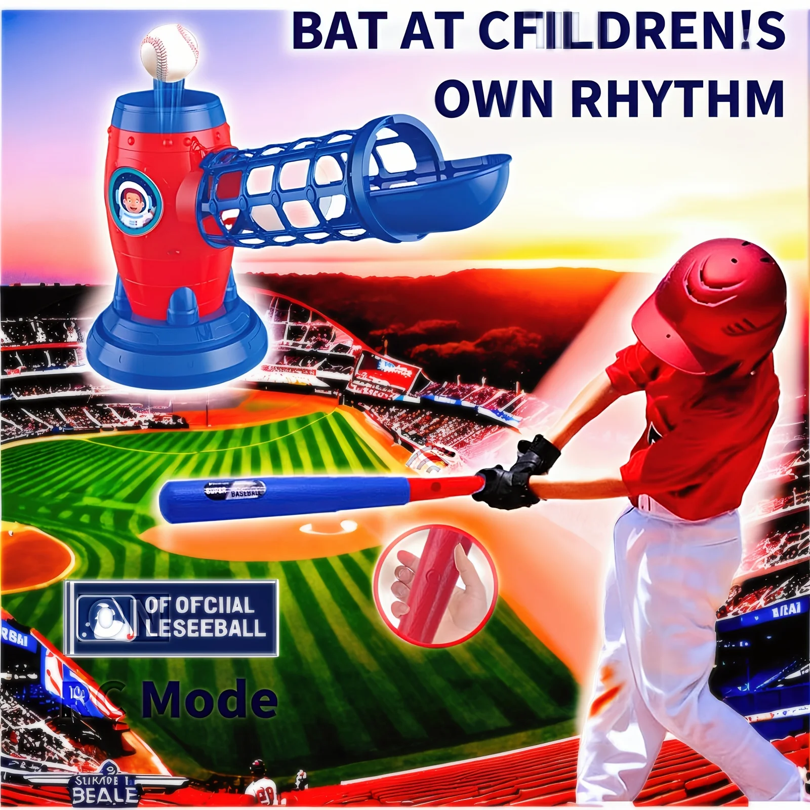 Prodotto super nuovo americano, giocattolo automatico per macchina da baseball Home Run, set con mazza da baseball, include 10 palline, adatto per