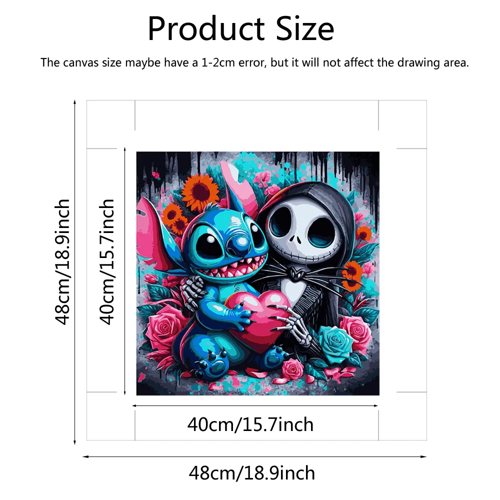 Disney Paint By Number Stitch Cartoon DIY Art Painting By Number The Nightmare Before Christmas Drawing Flower Halloween Gift