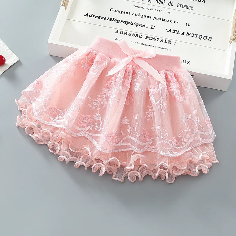 2-7Years Girls\' Mesh Tutu Skirts Children\'s Skirts Style Puffy Skirts Four Seasons Princess Cake Skirts Tulle Petticoat Tulle