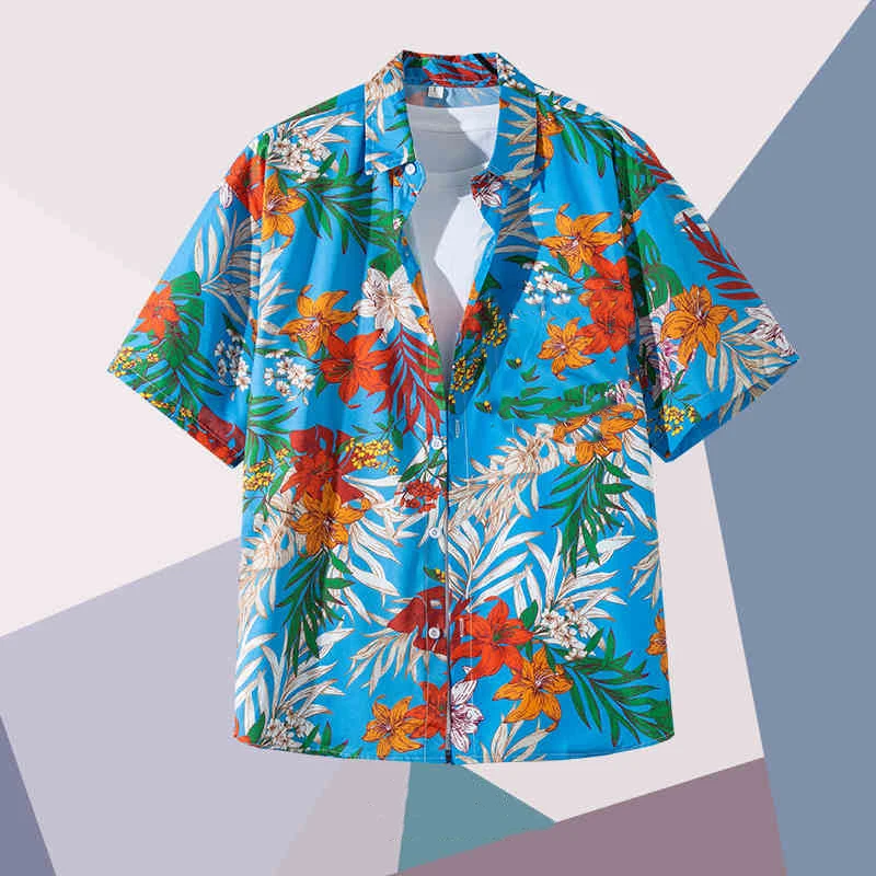 

2025 New Camisas De Hombre Coconut Tree Creative Hawaiian Shirt 3D Digital Printed Beach Shirt Trend Short Sleeve Shirt Mens Top