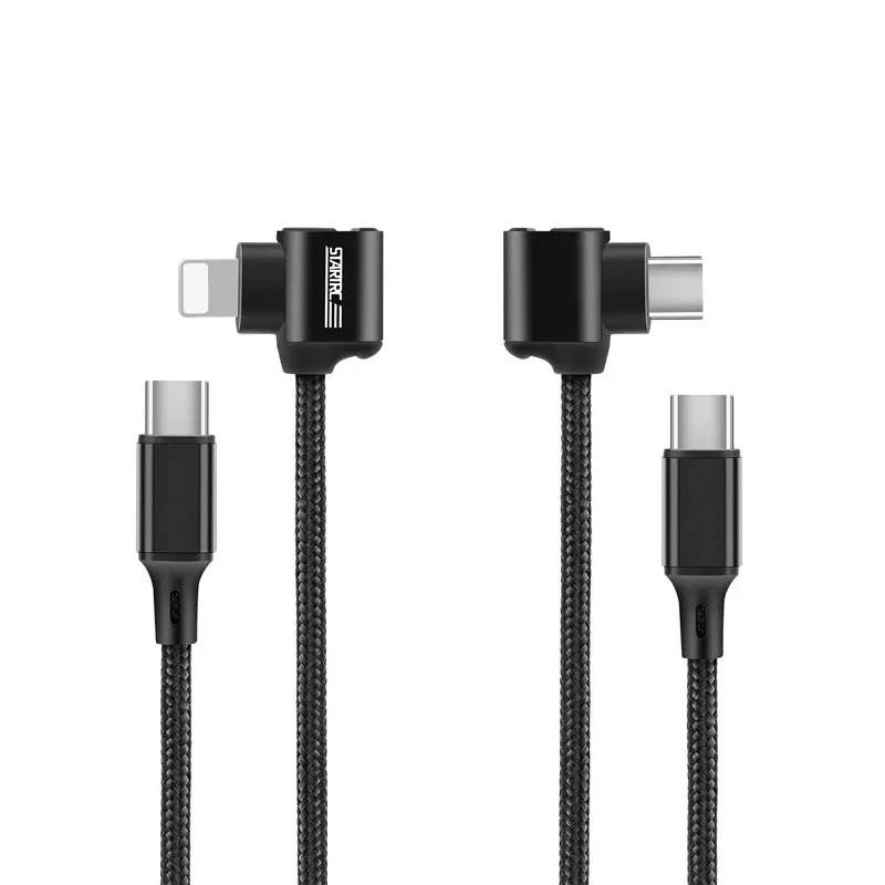 كابل بيانات لنظارات DJI V2 120 سم من النوع C إلى كابلات البرق لـ DJI Avata/FPV نظارات الطيران خط نقل اتجاهين أسود