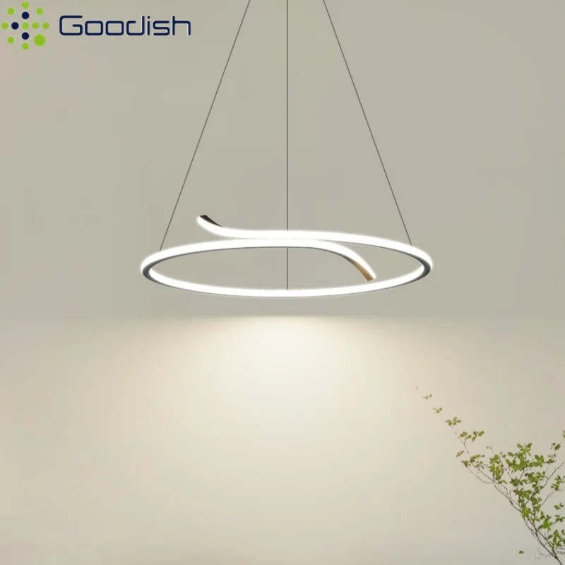 Современные минималистичные круглые светодиодные подвесные светильники, дизайнерские лампы в форме змеи для гостиной, столовой, спальни, домашнего декора, люстра