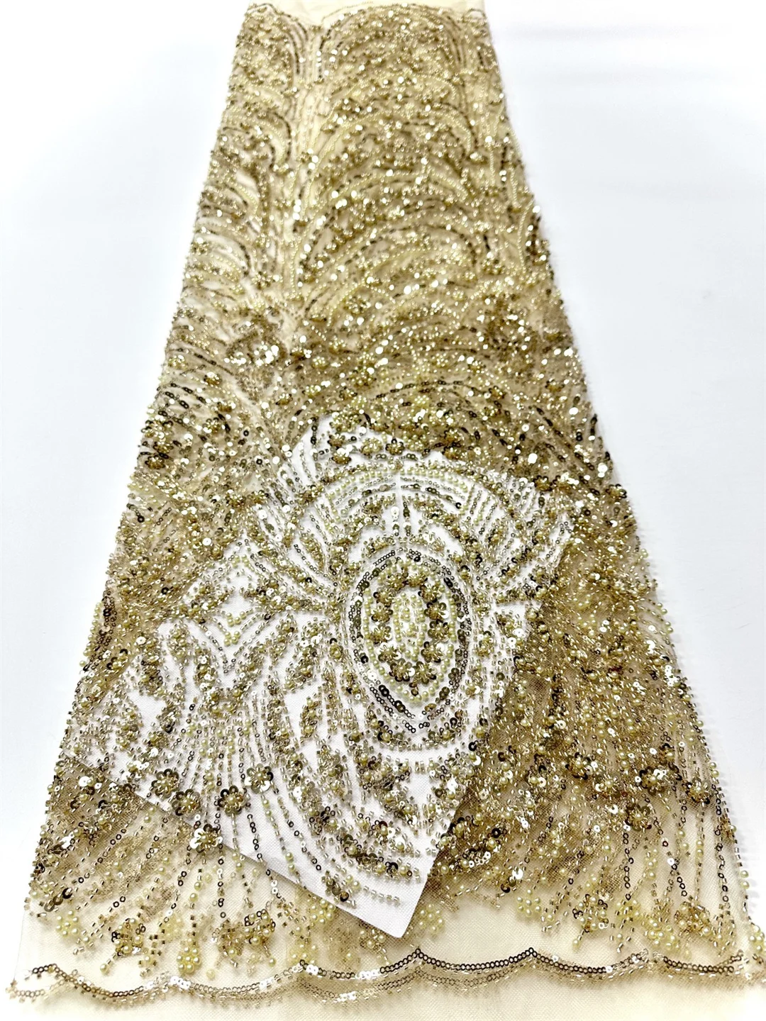 أحدث النيجيري الأفريقي 2025 فرنسا رائجة البيع تول أقمشة الدانتيل مع الخرز الترتر الراقية للعروس حفل زفاف خياطة فساتين #3