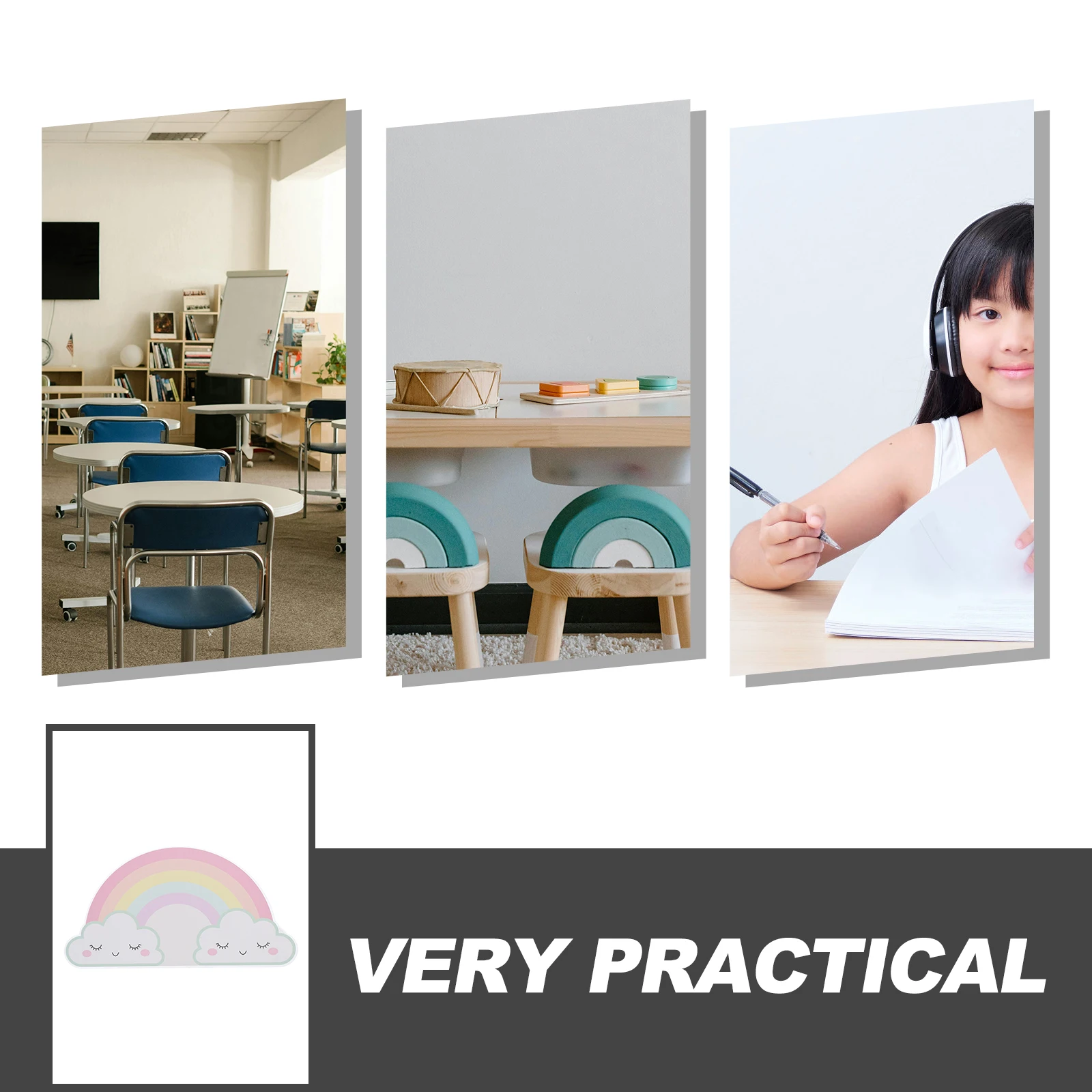 

Rainbow ABS Pen Holder Desk Organizer Compact Pencil Storage Decorative Office Desktop Organizer Pen Holder Pencil Dispenser