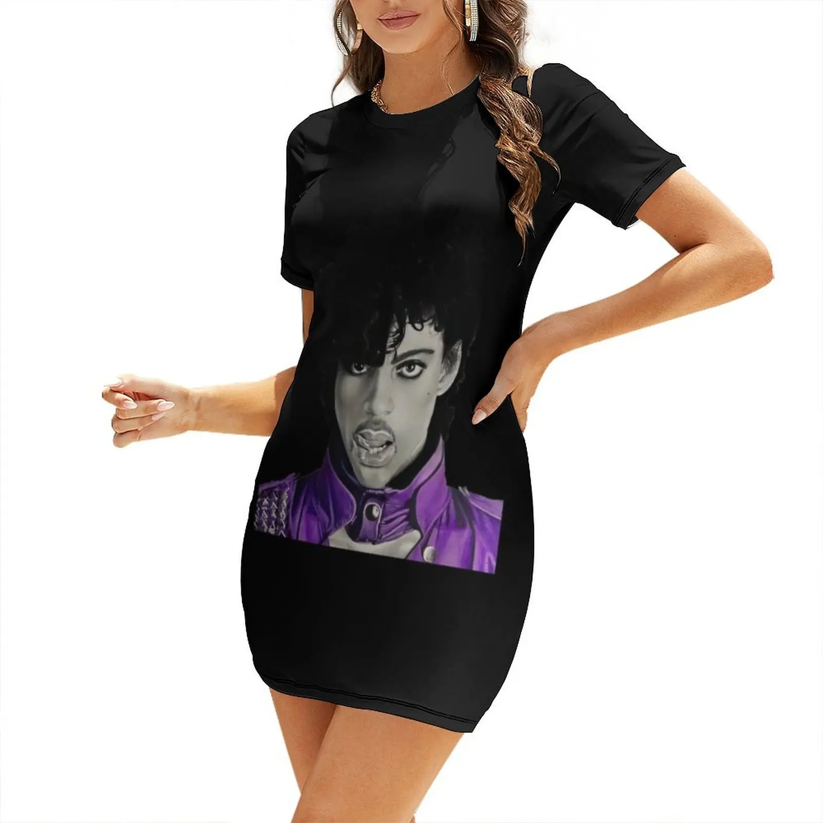 Платье с коротким рукавом «Prince drawing Prince Stage», сексуальное платье, женское вечернее платье, женская одежда.