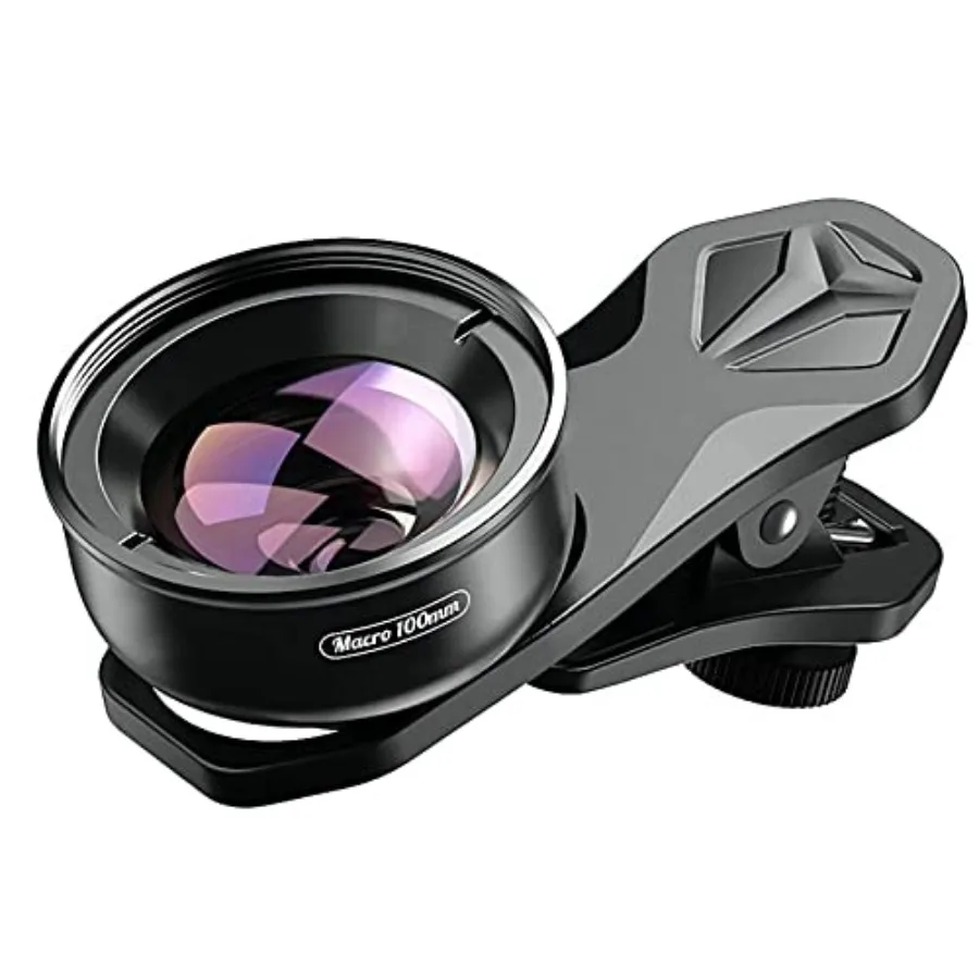 

HD 100mm Professional Macro Lens for Dual or Single Lens iPhone and S Galaxy Smartphones Black High-Resolution Close-Up Photogr