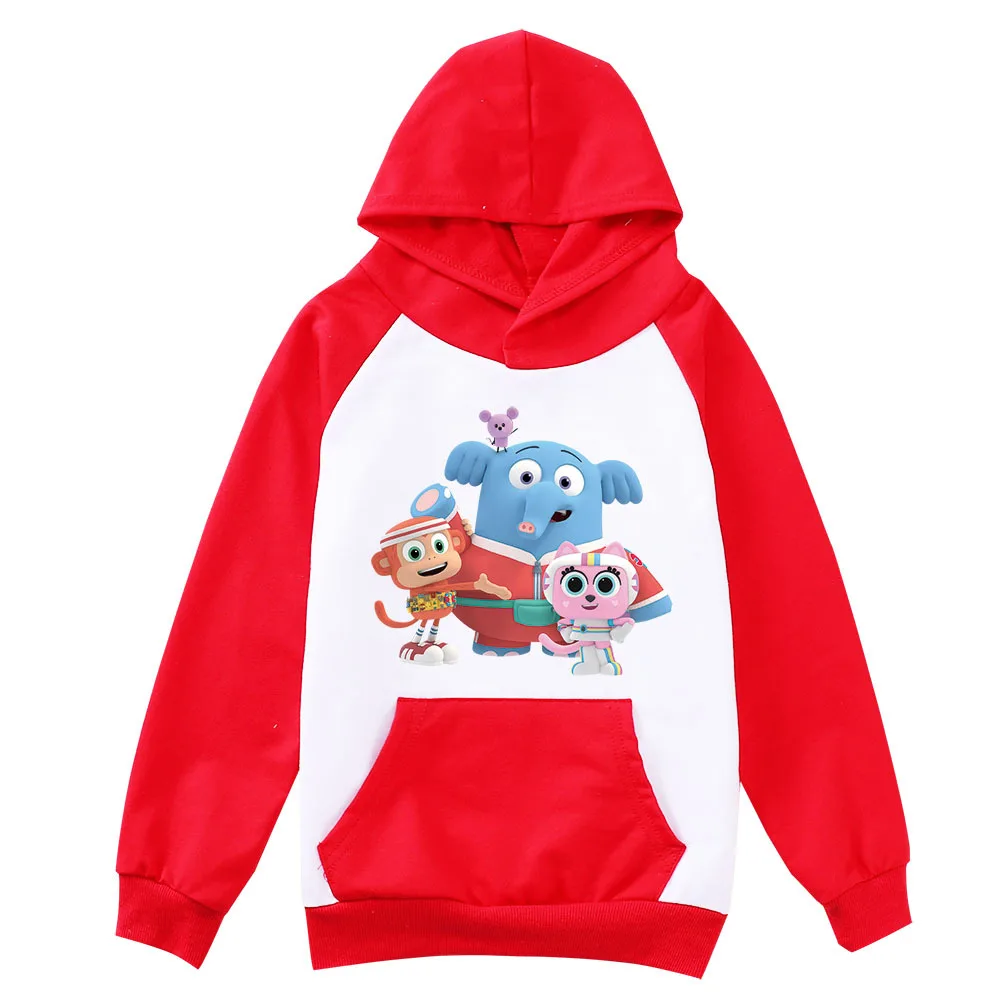 Cartoon Chico Bon Bon Monkey Jumper Kids Casual Outerwear Boys Autumn Fashion Pullover Clothes Toddler Girls Hooded Sweatshirtss