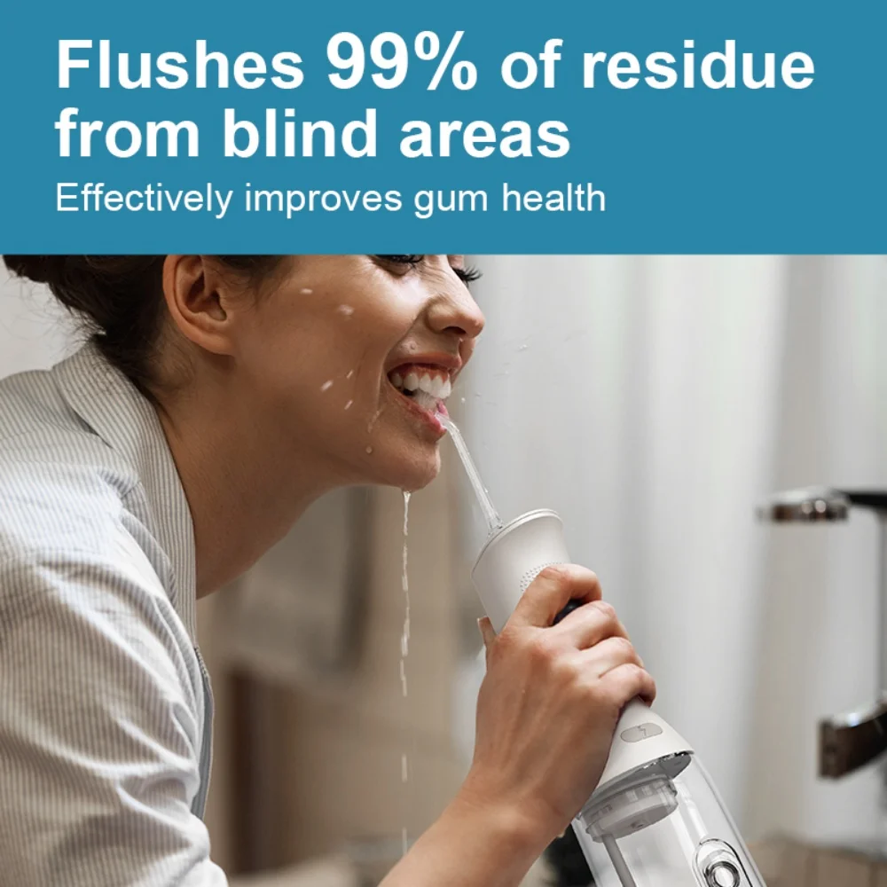 STLF Wiederaufladbare Reise-Irrigator, Wassertank-Irrigator, Mundreinigung, 4-Modus-Flosser, tragbare kabellose Wasserflosser