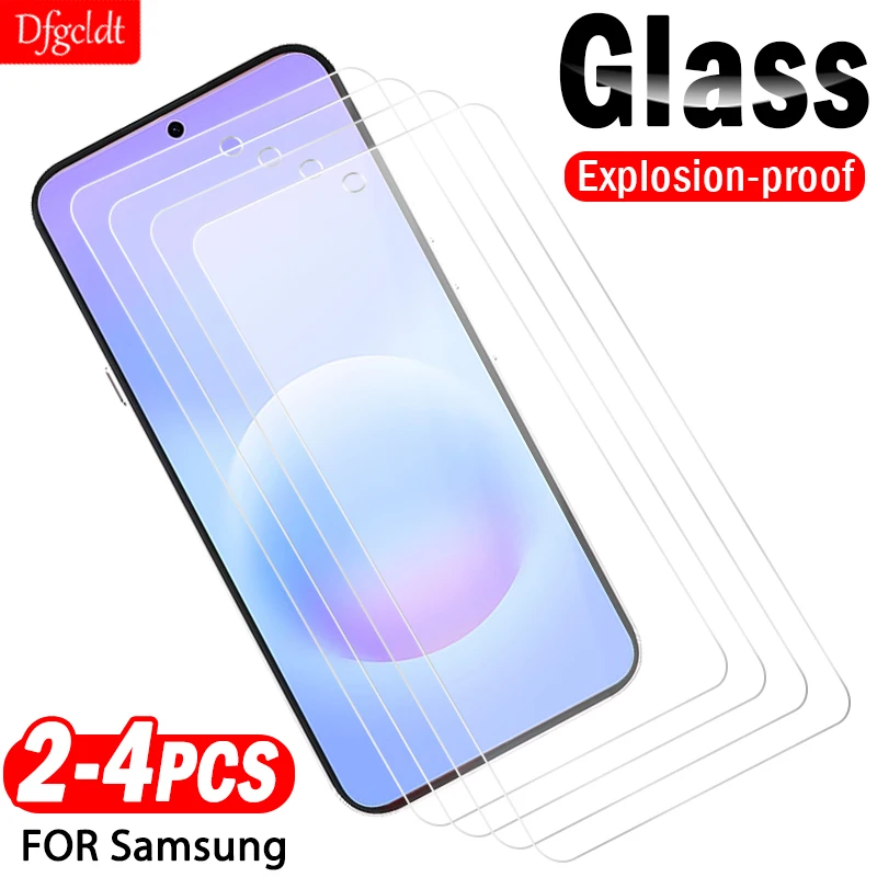 2-4Piece Tempered Glass For Samsung Galaxy A57 A37 A27 A17 A07 Screen Protector For M07 M17 F17 F07 A73 A72 A71 Protective Film
