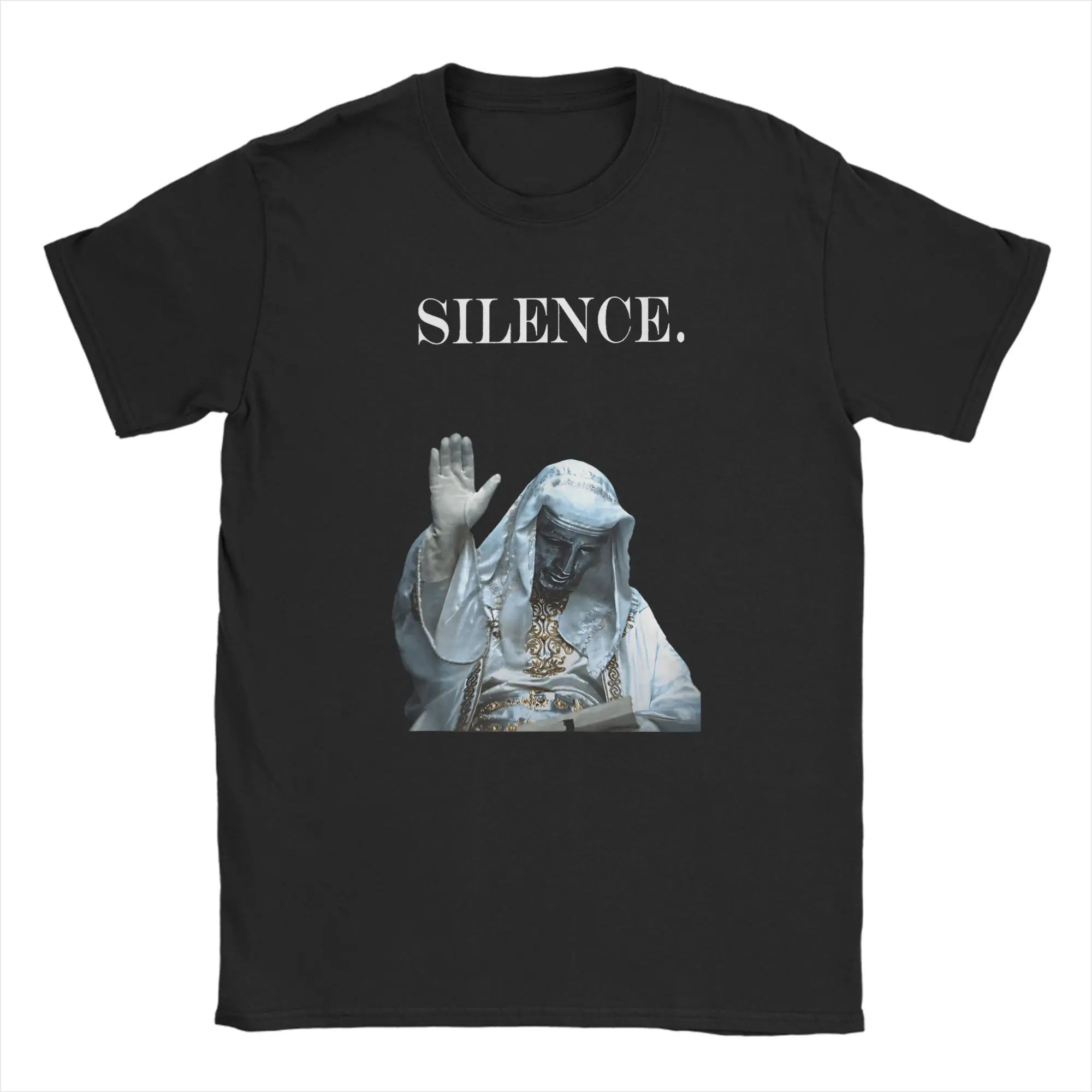 

Men T-Shirts Silence Meme Sliver Mask King Baldwin IV Warrior Cotton Tee Shirt Short Sleeve T Shirts Round Neck Clothes Summer