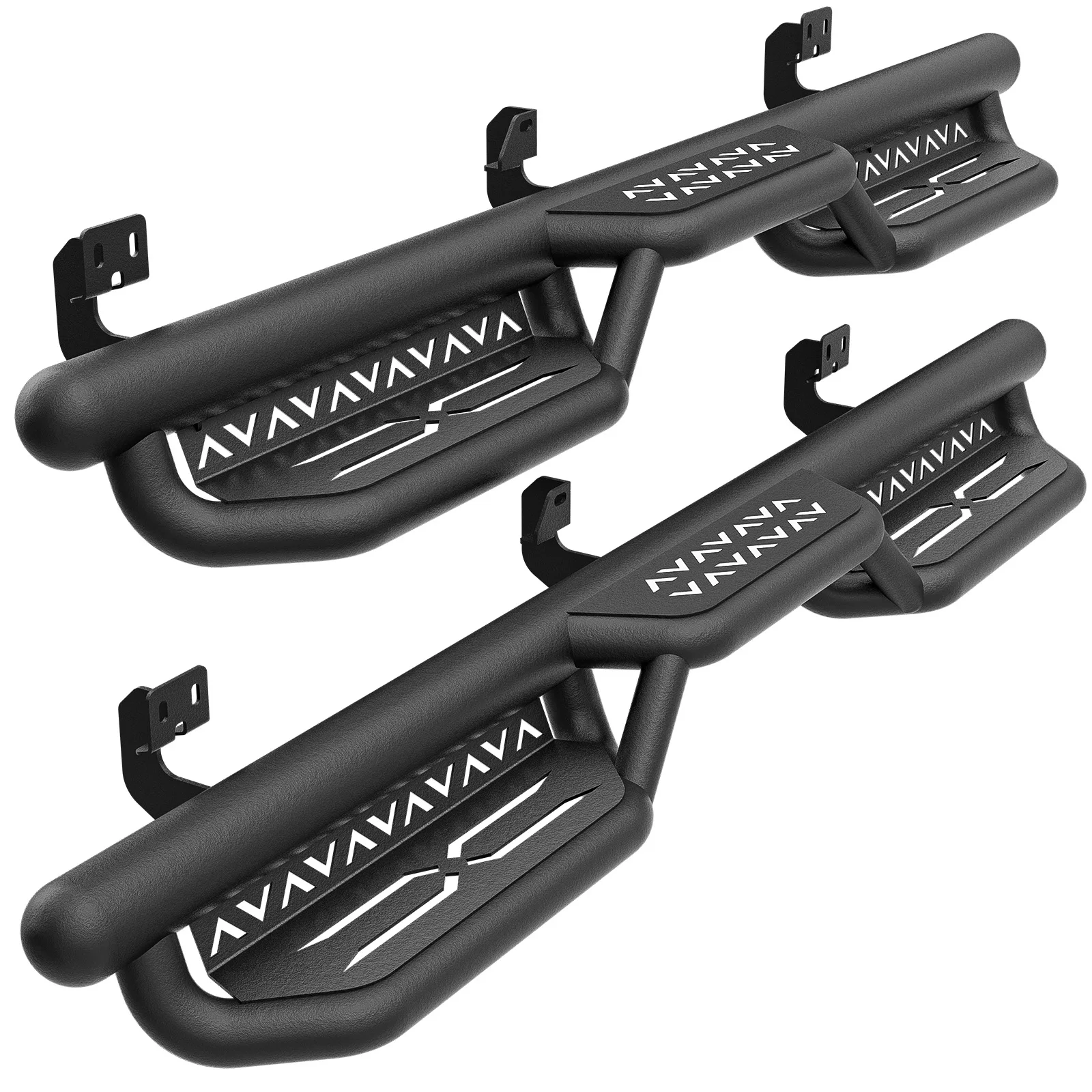 لوحات الجري ذات الخطوات الجانبية لـ 2009-2014 Ford F150 F-150 Super Duty SuperCrew Cab (4 أبواب كاملة الحجم)، شريط Nerf ذو درجين #6