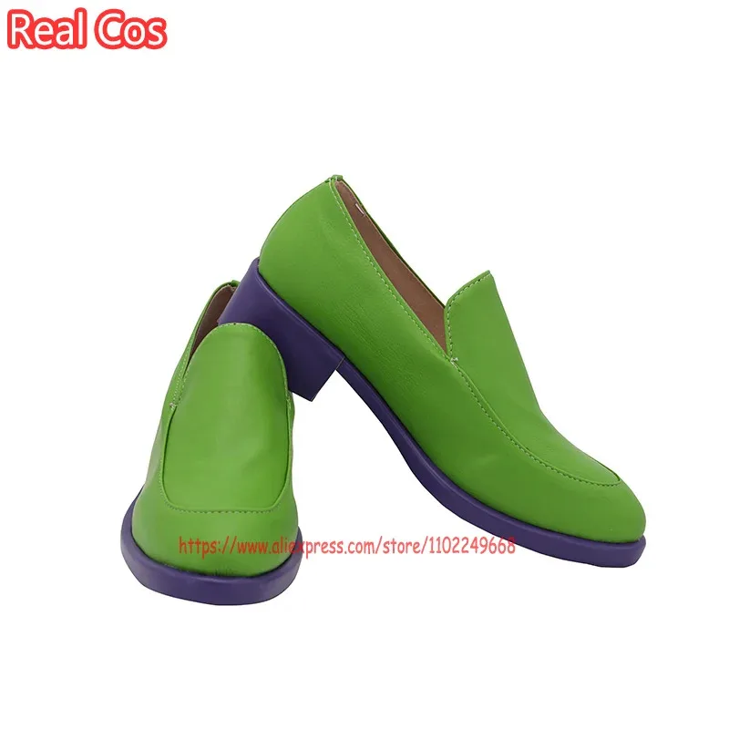 

2025 RealCos Anime JoJo's Bizarre Adventure Rohan Kishibe Green PU Leather Shoes Cosplay Prop Halloween Boot