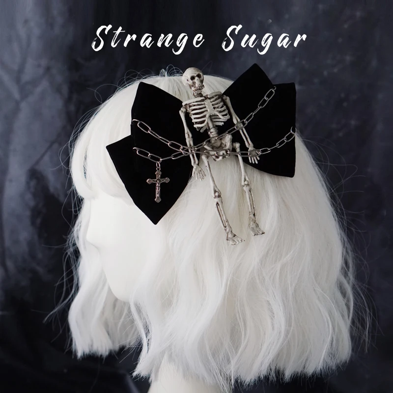 

handmade Skeleton hair Chip Harajuku Punk Hairclip Cute skull Hairpin for Women Girls Hair Accessories Y2K Headwear