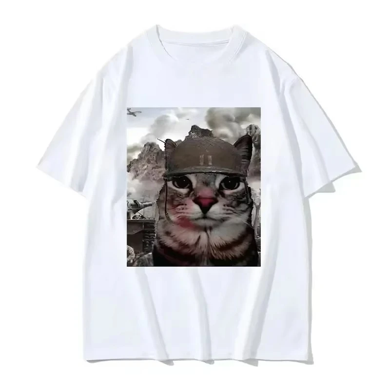 

Thousand Yard Stare Funny Cat Meme T Shirts Women's Fashion Casual Short Sleeve T-shirts T-shirt Streetwear