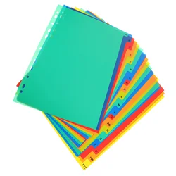 21 Pcs Notepads A4 Separated Loose Leaf Page Dividers Loose-leaf Markers Punched Binder Book Plastic Tabs Notebook Index Office