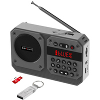 Mini Portable FM Radio High Sensitivity Radios Receiver Wireless Hifi  Bluetooth Speaker with Mic Support Recording TF USB Play