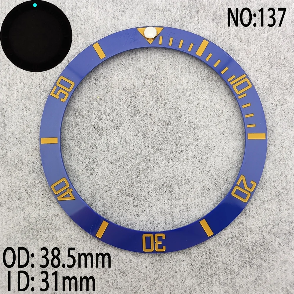 New 38.5mm*31mm Ceramic Bezel GMT Diving Watch For 41mm Men Watch Case Watches Replace Accessories Watch Face Watch Bezel Insert