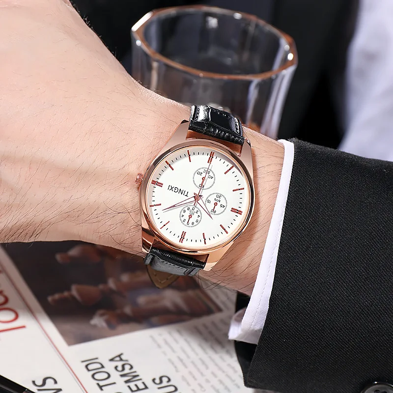 2024 Brand Minimalist Men\'s Fashion Watches Simple Men Business Leather Belt Quartz Watch Relogio Masculino