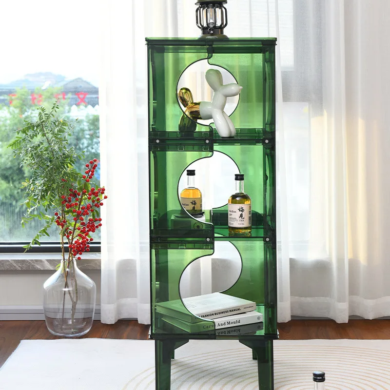 

Factory direct sale Multi-functional Transparent acrylic side cabinet Modern simple PC bedside table Nordic living room locker