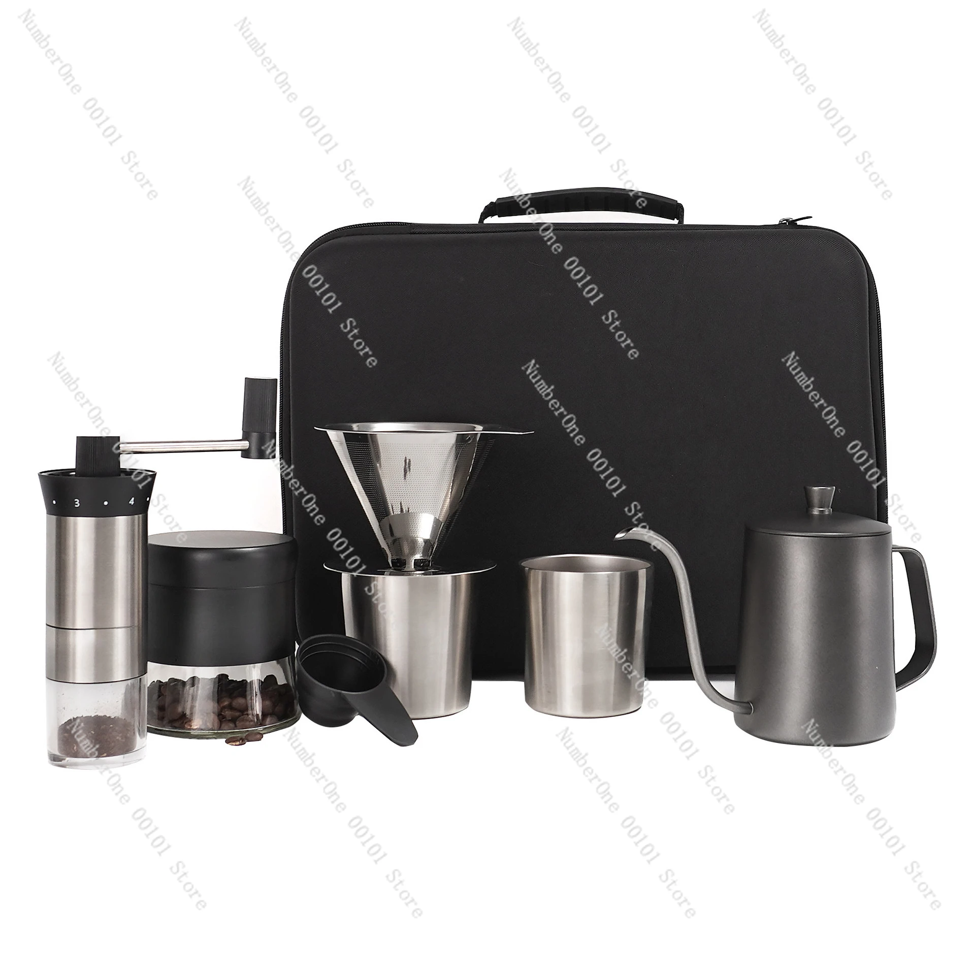 Hand brewed coffee set Gift box Outdoor convenient stainless steel coffee tools Coffee pot set