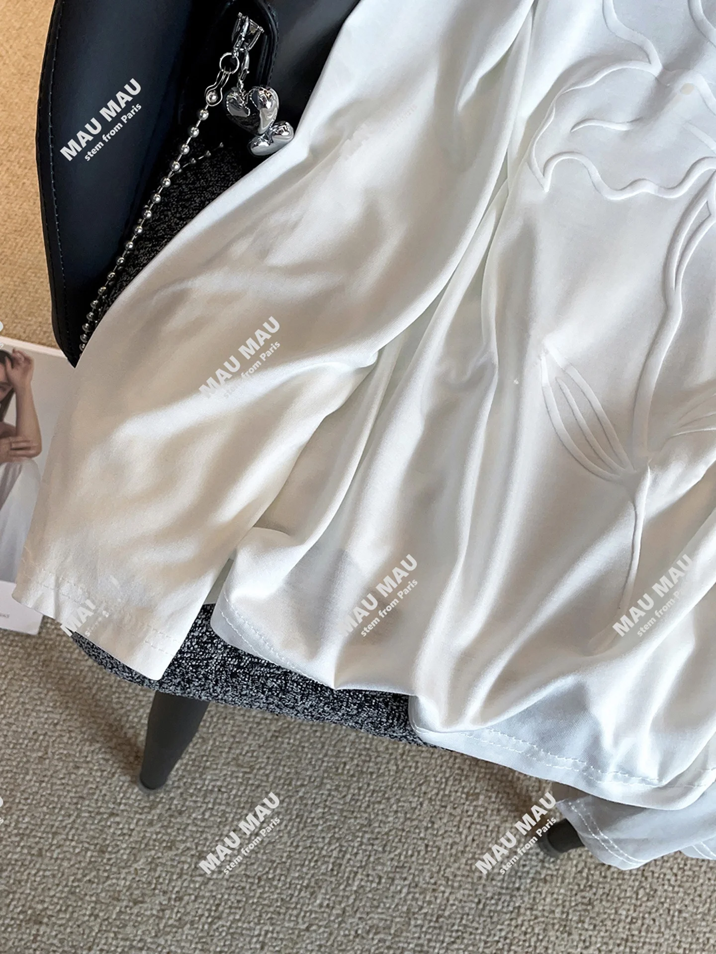 

Casual Loose oulder T-irt Embroidered Floral Print Beaded Side oulder Commute Sle Women's Premium Faion Autumn Top