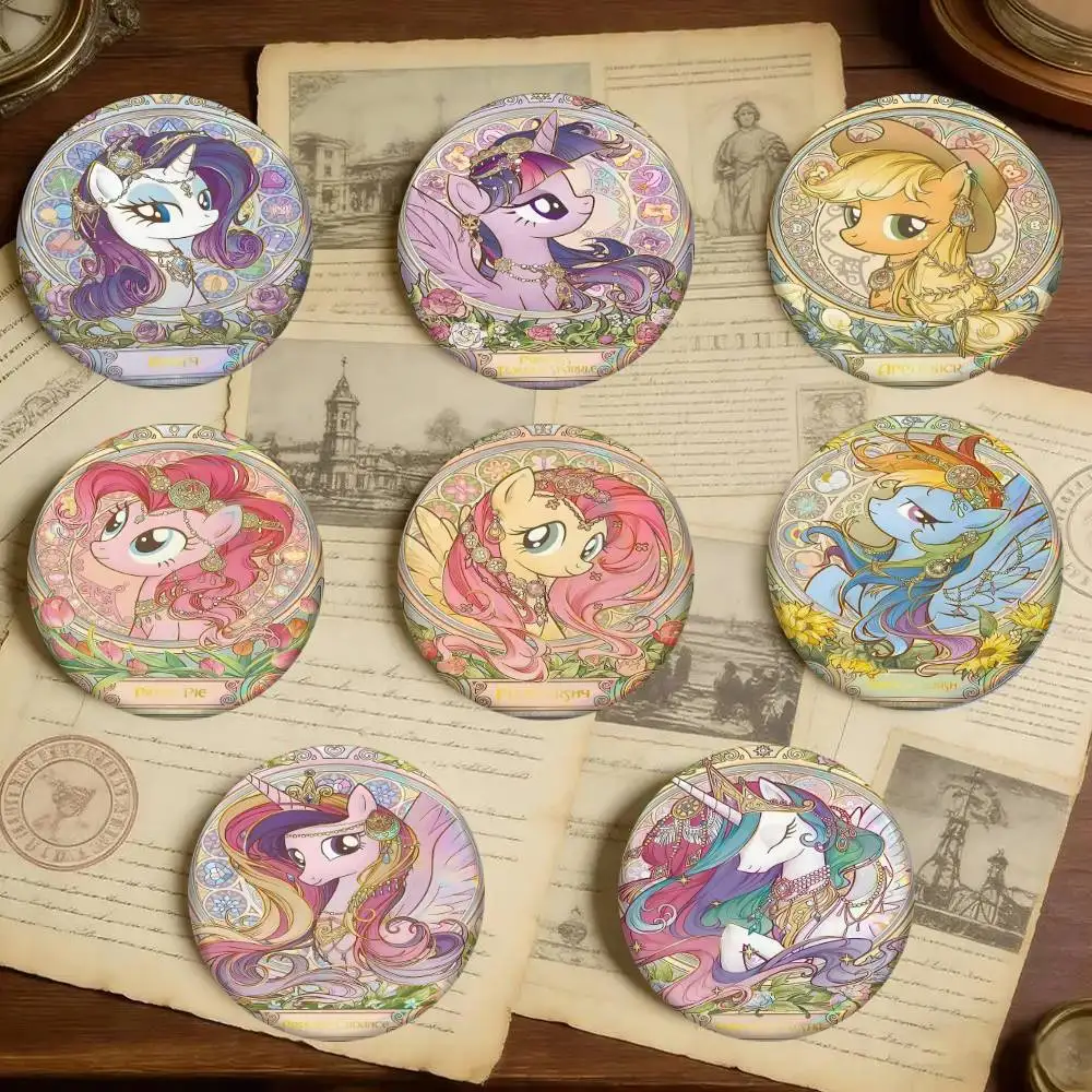 My Little P-Pony ANIME Badges 25 32 44 58 75 Mm Round Cosplay Pin Bag Decor Fans Collect Friends Gifts Brooch Souvenir