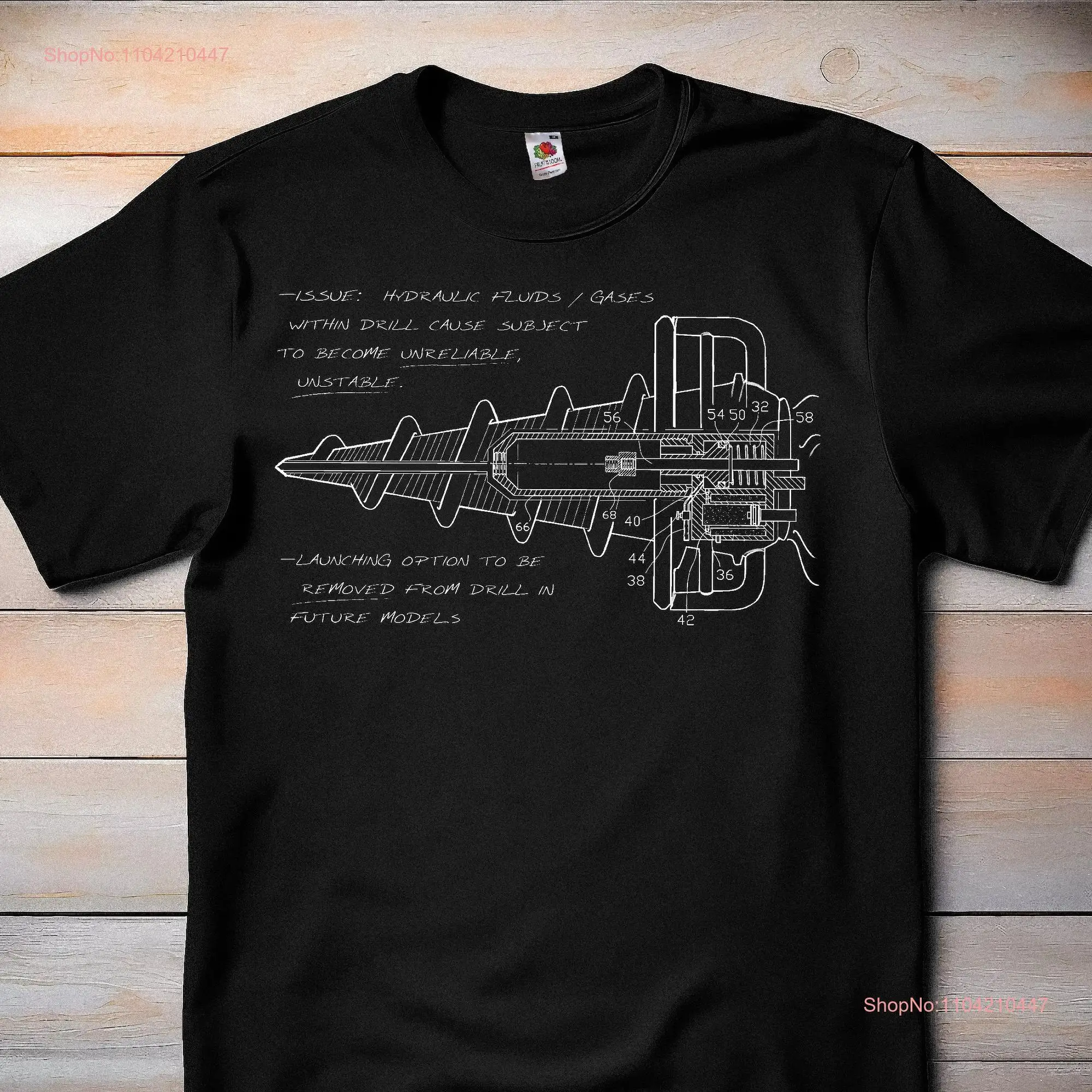 Bouncer Drill Blueprint Bioshock Classic Video Game T Shirt Retro Gamer Gaming FPS long or short sleeves