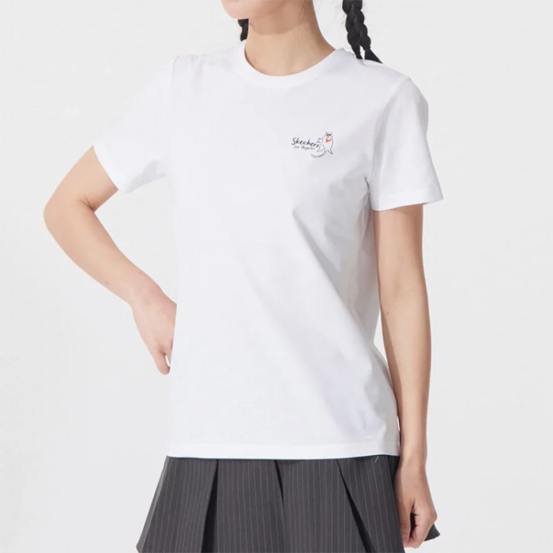 Skechers short-sleeved women's summer sports fitness casual running breathable round-neck T-shirt P225W302-0019