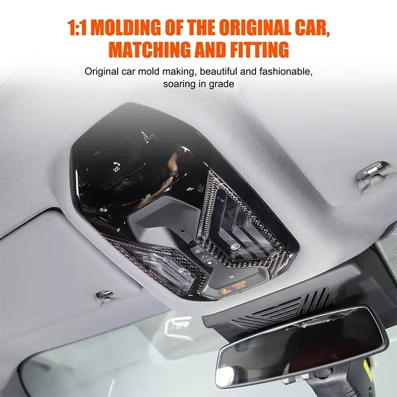 

Gao Ruying For BMW 5 Series G60 2024-2025 Soft Carbon Fiber Car Roof Reading Lamp Frame Cover Trim Sticker Car Accessories