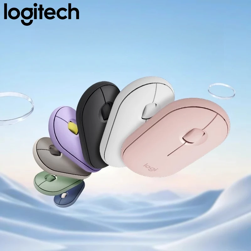 Logitech M350 2.4G/BT Mouse Nirkabel Senyap Mode Ganda Ultraringan Ergonomis Ramping untuk PC Mac Kantor Artefak Kantor Perjalanan
